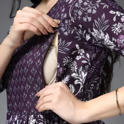 Pristyle Ethnic Motifs Printed Maternity Fit & Flare Midi Dress image 4