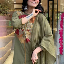 Morang Women Ethnic Motifs Embroidered Kurta with Trousers & Dupatta image 2