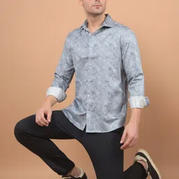 Crimsoune Club Men Classic Ethnic Motifs Printed Cotton Slim Fit Casual Shirt-picture-16