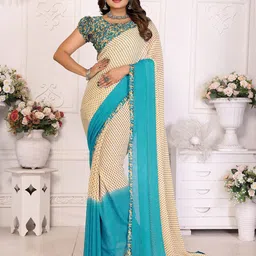 Moda Rapido Floral Printed Saree With Blouse Piece-picture-34