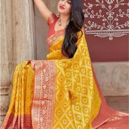 SARTHI FASHION HUB Ethnic Motifs Silk Blend Saree image 3