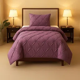THE WHITE MOSS Purple & Purple AC Room 150 GSM Comforter-picture-33