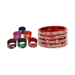 SOMIL Set Of 28 Stone-Studded Bangles-picture-28