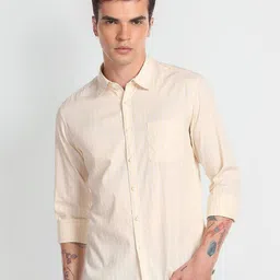 Flying Machine Men Slim Fit Striped Pure Cotton Shirt-picture-18