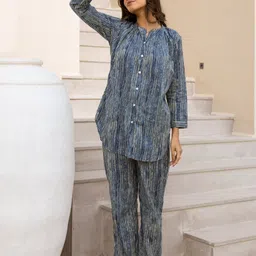 HERE&NOW Striped Straight Kurta With Trouser image 2