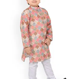 Arshia Fashions Boys Ethnic Motifs Printed Regular Kurta with Pyjamas image 3