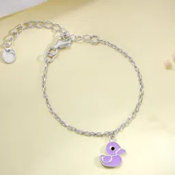 GIVA Kid's 925 Silver Rhodium-Plated Duck Anklets-image-53