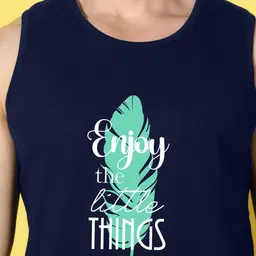 WOOSTRO Pack Of 2 Printed Combed Cotton GymInnerwear VWS26(BKLN ORANGE)(ENJOY NAVY) image 3