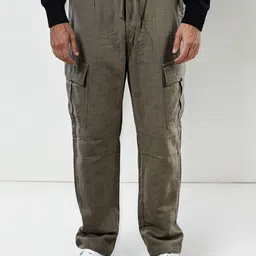 Celio Men Loose Fit Drawstring Cargos Trousers-image-35