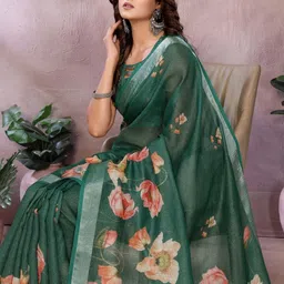 Moda Rapido Floral Handloom Chanderi Saree image 5