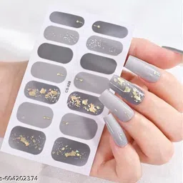 padmavathi enterprises 14tips 3D Bronzing Gold Gel Nail Wraps Sticker-picture-43