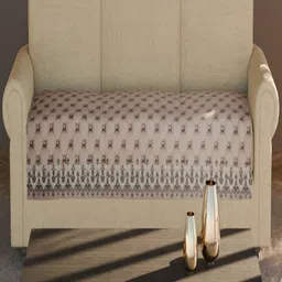 Fashion Throw Beige Printed Velvet 1 Piece Sofa Cover-image-96