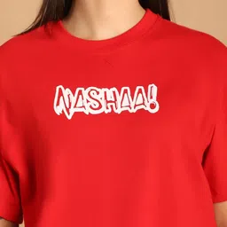 Tromko Women Pack of 2 Graphic Printed Round Neck Cotton Oversized T-shirts image 2