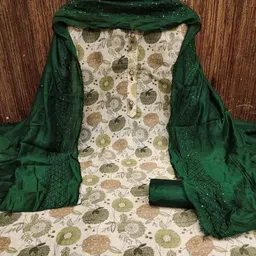 BlissFlair Art Silk Unstitched Dress Material image 2