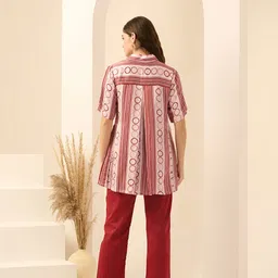 First Resort by Ramola Bachchan Printed Shirt Collar Shirt With Trouser image 2