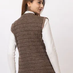 TWENTY ME Women Embroidered Woollen Cardigan with Embroidered Detail image 5