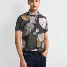U.S. Polo Assn. Denim Co. Men Spread Collar Abstract Printed Cotton Slim Fit Casual Shirt-picture-24