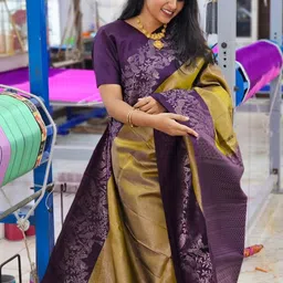 CANIZZARO Woven Design Zari Silk Blend Handloom Banarasi Saree image 4