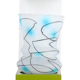 1ST TIME Blue & White Textured Wood Contemporary Abstract Shaped Shaped Wall Lamp image 3