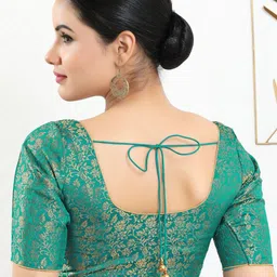 VAMAS - THE DESIGNER BLOUSES Round Neck Saree Blouse image 4