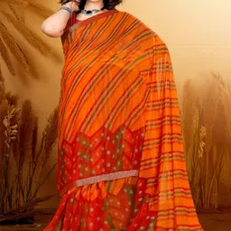 SHOPPKEE Striped Sequinned Poly Chiffon Designer Banarasi Saree-picture-29