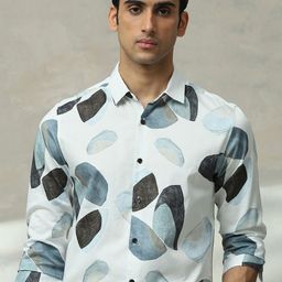 Mufti Men Slim Fit Spread Collar Abstract Printed Cotton Casual Shirt-picture-39