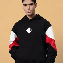 WEARDUDS Men Colourblocked Hooded Sweatshirt-picture-12