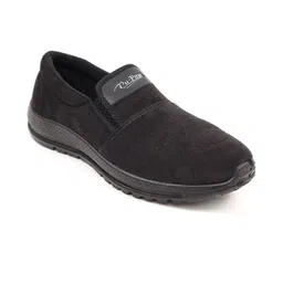 PU-PINE Men Black Synthetic Suede Round Toe Comfort Insole Slip-On Casual Shoes image 4