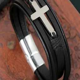 Vientiq Black Leather Bracelet-picture-39