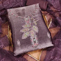 Panzora Embroidered Unstitched Dress Material-picture-36