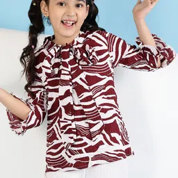BAESD Print Tie-Up Neck Top-picture-40