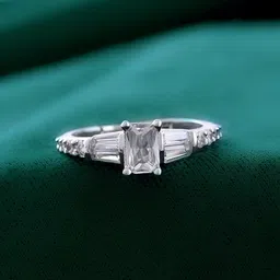 Voylla Sparkling Elegance Silver Spark American Diamond Ring-image-25