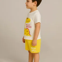 BAESD Boys Printed Short Sleeves Pure Cotton T-shirt With Shorts image 4