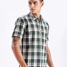 HERE&NOW Men Tartan Checks Checked Casual Shirt image 5