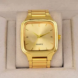 SWADESI STUFF Men Dial & Bracelet Style Straps Analogue Watch SDS 158 GOLD-picture-23