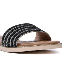 Jove Women Striped Open Toe Flats with Bows image 2