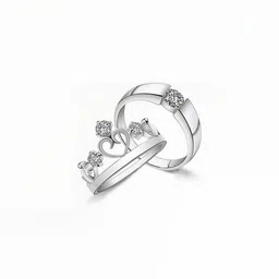 J.S ENTERPRISES Unisex Set Of 2 Stainless Steel Couple Finger Rings-picture-19