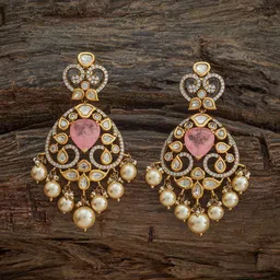 Kushal's Fashion Jewellery Victorian-Plated Kundan Studded Contemporary Drop Earrings-picture-30