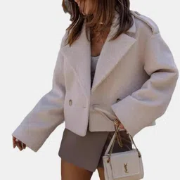 bebe Women Spread Collar Self Design Open Front Jacket-image-47