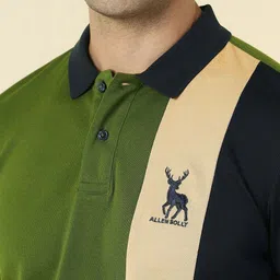 Allen Solly Colourblocked Polo Collar Pure Cotton T-shirt image 4