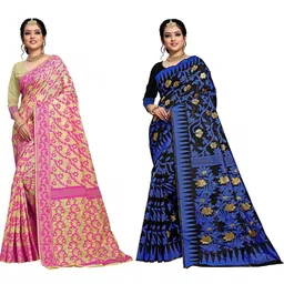 jayant creation Multicoloured Silk Cotton Jamdani Sarees-picture-31