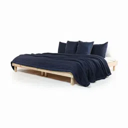 Zarf Navy Blue Striped Microfiber AC Room 400 GSM Double Bed Comforter-picture-37