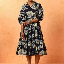 jaipur kurti Jaipur KurtiPrinted Pure Cotton A-Line Midi Dress-picture-54