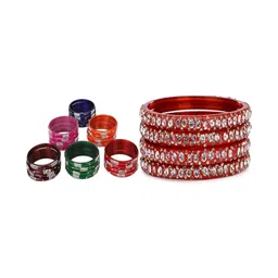 SOMIL Set Of 28 Stone Studded Bangle-image-83