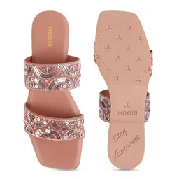 Mochi Women Printed Open Toe Flats image 5