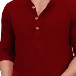 BHUVIKOO Band Collar Roll-Up Sleeves Straight Short Kurta image 5
