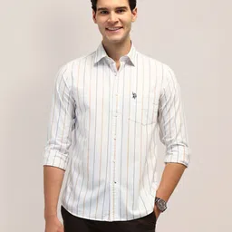 U.S. Polo Assn. Men Tailored Fit Opaque Striped Casual Shirt-picture-27