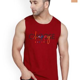 SLOWLORIS Pack Of 2 Printed Combed Cotton Gym Vests VSL26 CMB(CHS MAROON)(KEEP BLACKRUST)-image-97