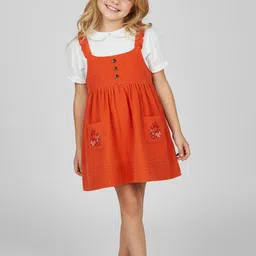 Cherry Crumble Girls Cotton Fit & Flare Dress-picture-48