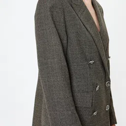 Koton Printed Notched Lapel Collar Double Breasted Blazers image 2